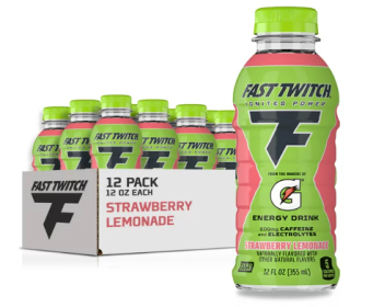 Fast Twitch Energy Drink;  Strawberry Lemonade;  12 oz;  12 Pack