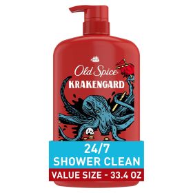 Old Spice Men's Body Wash, Krakengard, Long Lasting Lather, 33.4 fl oz