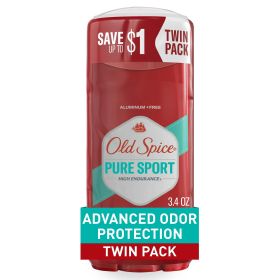 Old Spice Aluminum Free Deodorant for Men, High Endurance Pure Sport, 3.4 oz, Twin Pack