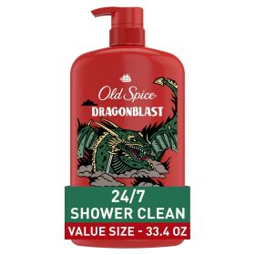 Old Spice Body Wash for Men, Dragonblast, Long Lasting Lather, All Skin Types, 33.4 oz