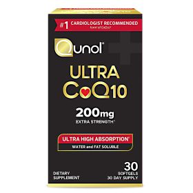 Qunol Ultra CoQ10 Softgel, 200mg, Heart Health Dietary Supplement, 30 Count